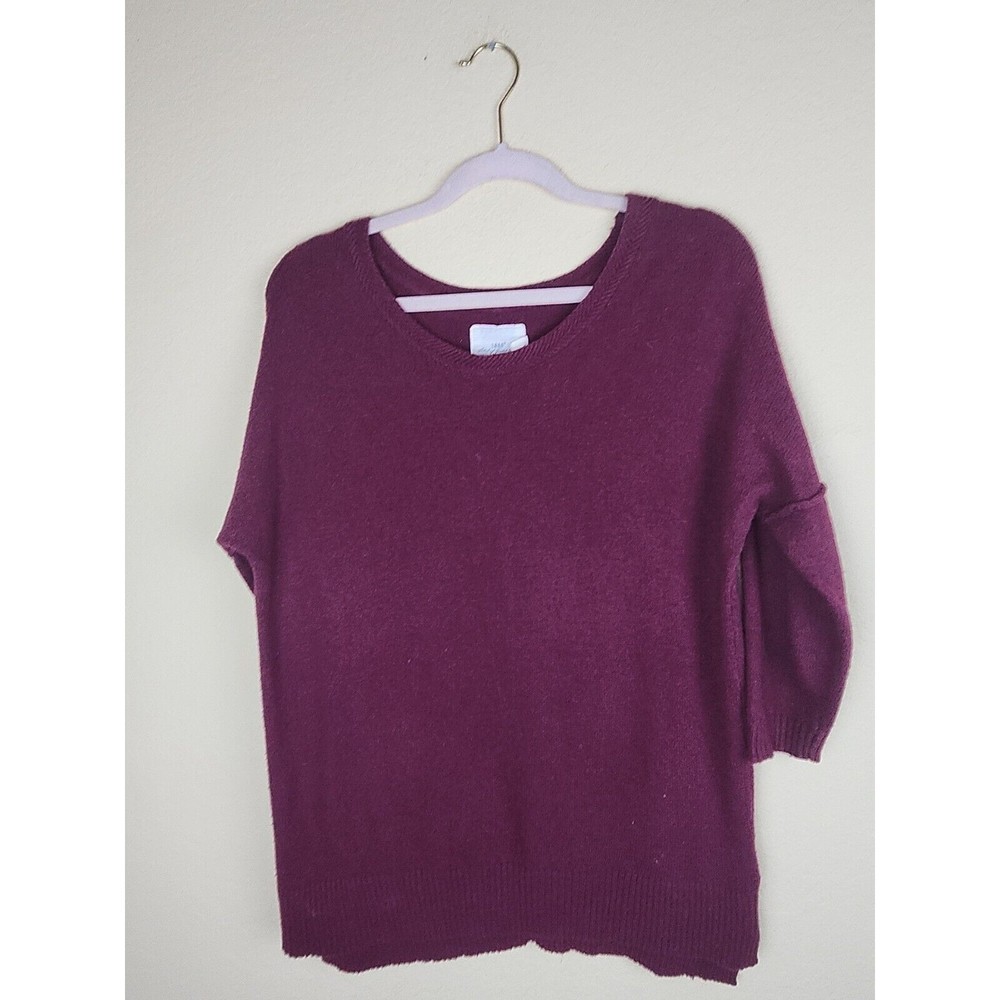 H&M L.O.G.G Size Large burgundy inside out seams ribbed edging minimalist